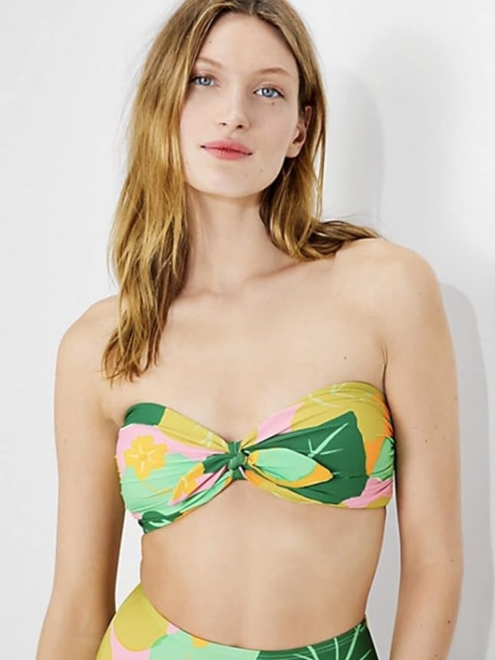 Kate Spade Cucumber Floral Bandeau Bikini Top size small